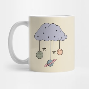 cute Space cloud ,with awesome planets ,stars Mug